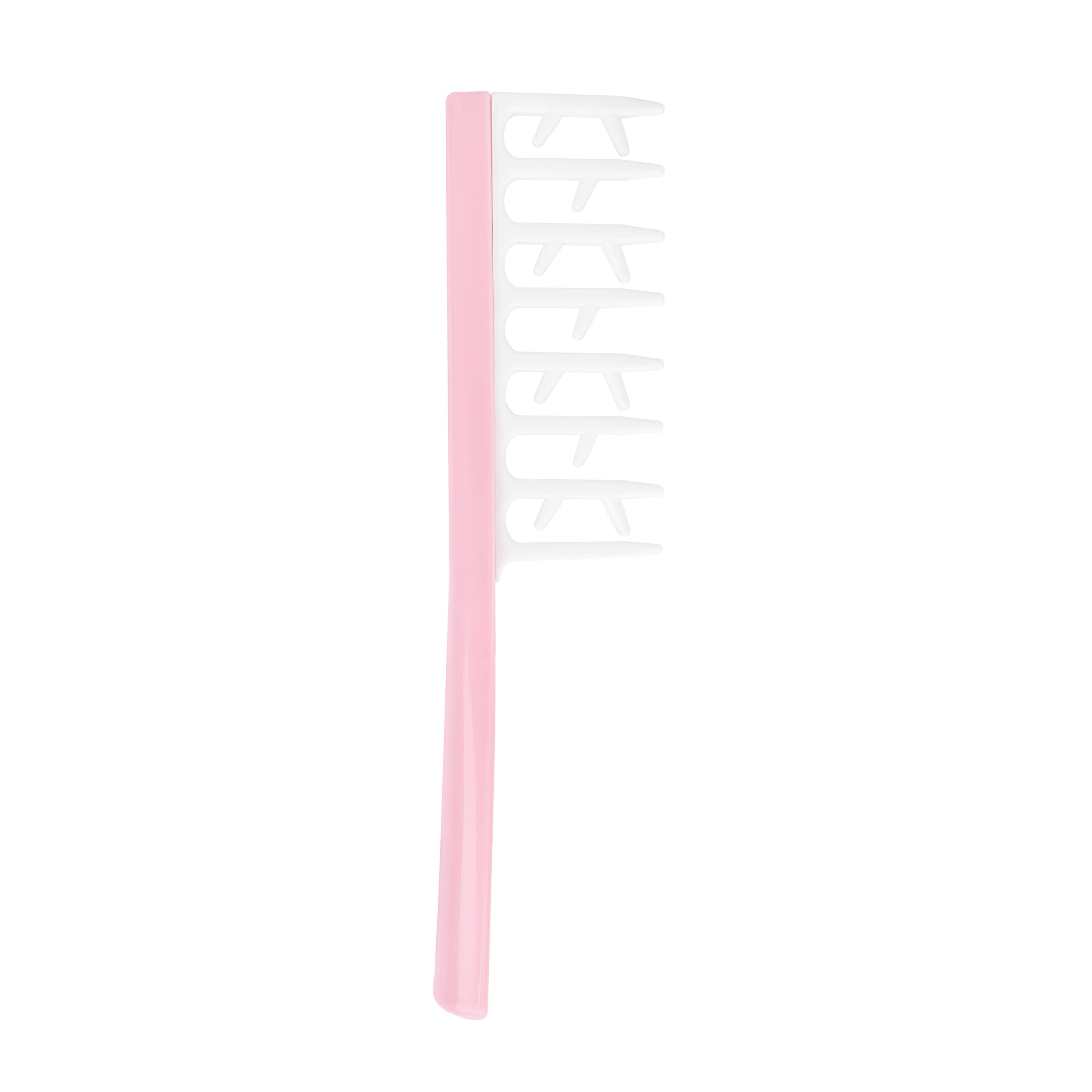 Brushworks Smoothing Curl Comb - Detangling Hair Brush for Curly & Wavy Hair - Pink (Perfect for Styling, Salon & Home Use)