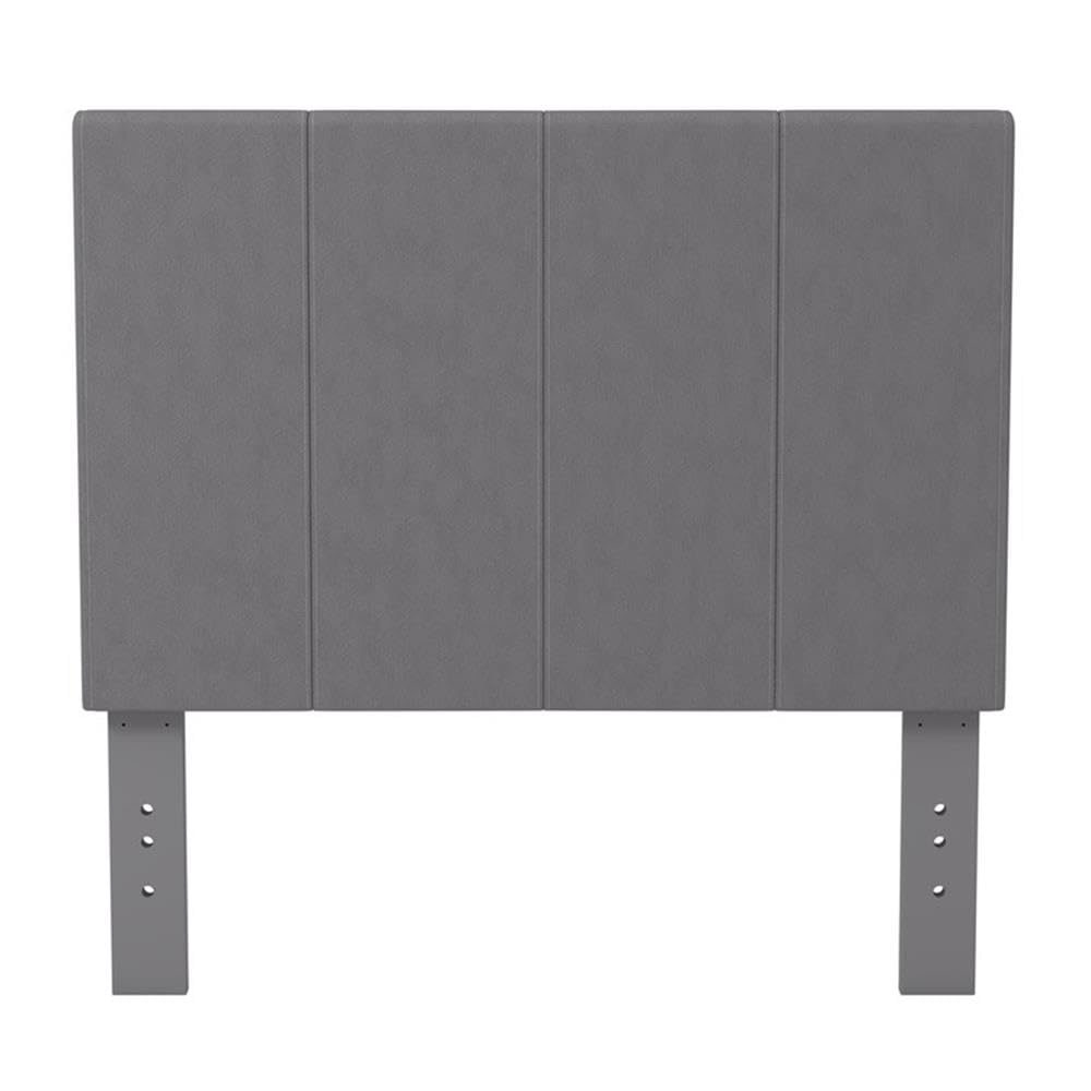 Preston Fabric Headboard Full/Queen Size in Ivory & Grey - Modern Upholstered Bed Frame Headboard for Bedroom Decor - Perfect for Master Bedroom, Guest Room, or Apartment