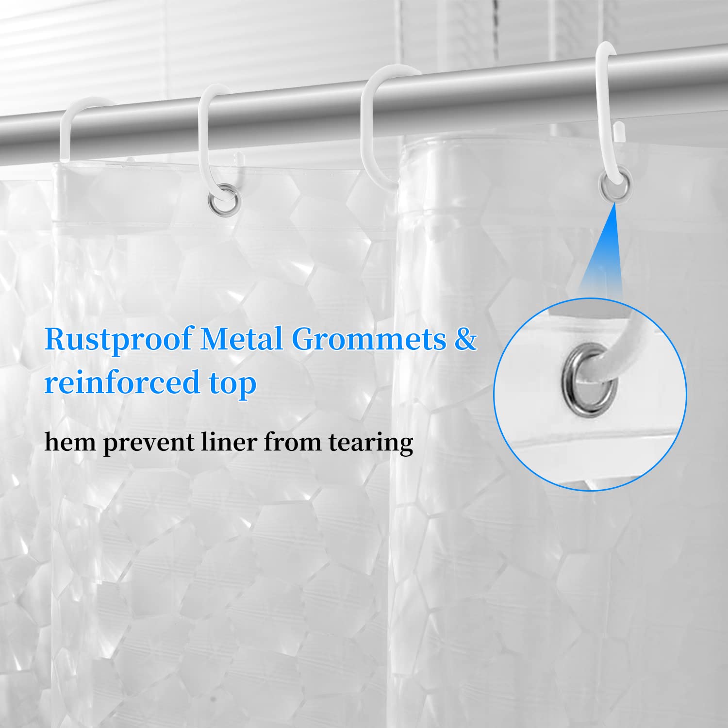 ARICHOMY Waterproof Shower Curtain Liner - 72x72 Inch EVA Bathroom Shower Stall Curtain with Rust-Resistant Grommets | Ideal for Bathrooms, Dorms & RVs (Grey)