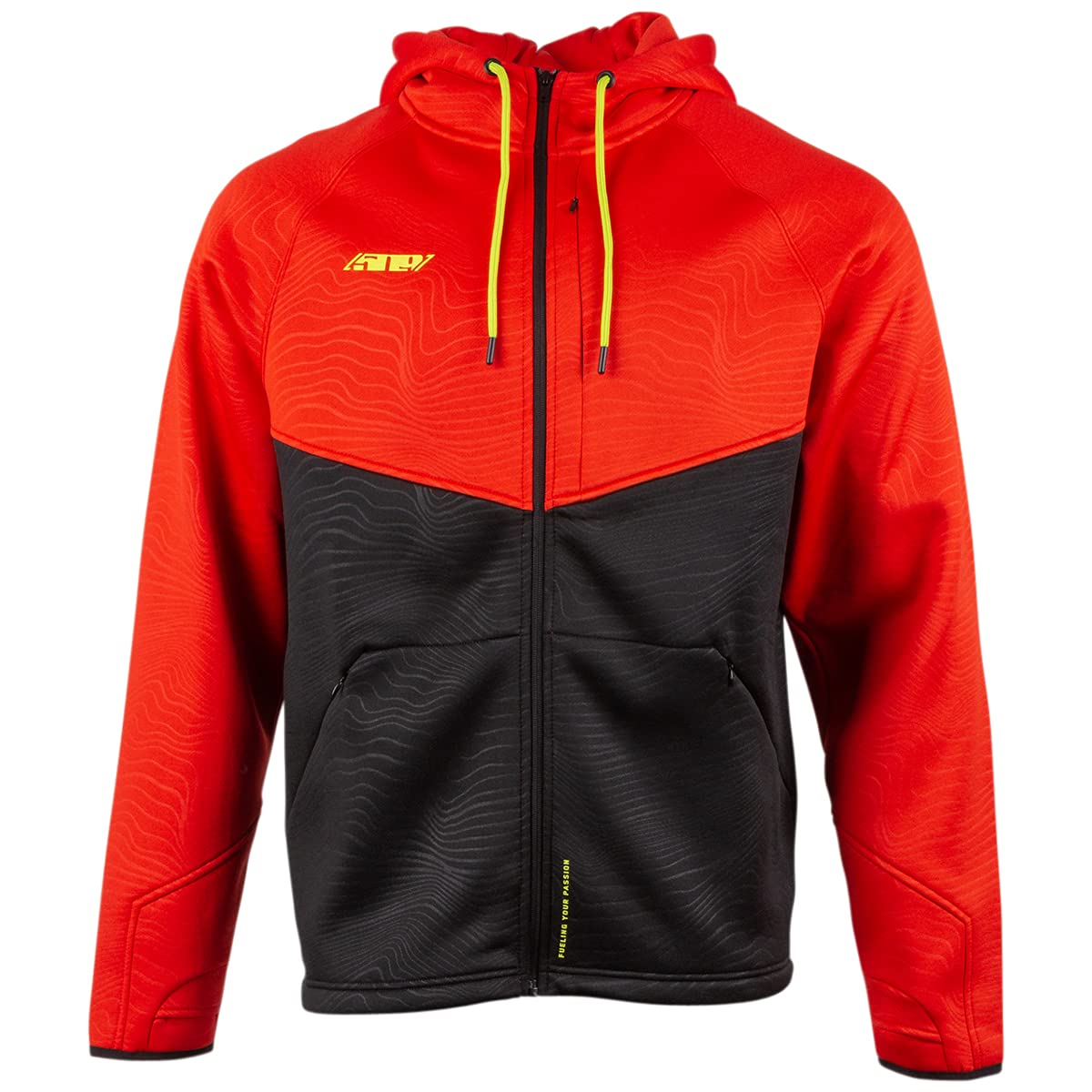 509 Tech Zip Hoodie for Men - Breathable & Lightweight Fleece Jacket (Red, Large) - Perfect for Outdoor Activities, Workouts & Casual Wear