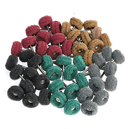 56Pcs Nylon Fiber Scouring Pad Abrasive Wheel Set for Grinding, Sanding, Buffing & Polishing - Perfect for Metal, Wood & Auto Detailing