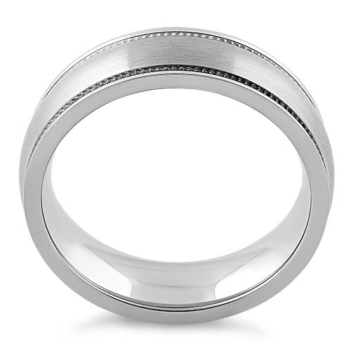 Stainless Steel Coin Edge Satin Finish Band Ring for Men & Women - Minimalist Wedding, Engagement, or Everyday Jewelry
