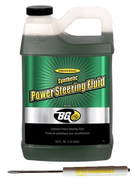 BG Universal Synthetic Power Steering Fluid PN 334 with Pocket Screwdriver (1) - Premium Car Steering System Maintenance Kit for Smooth Driving & DIY Repairs