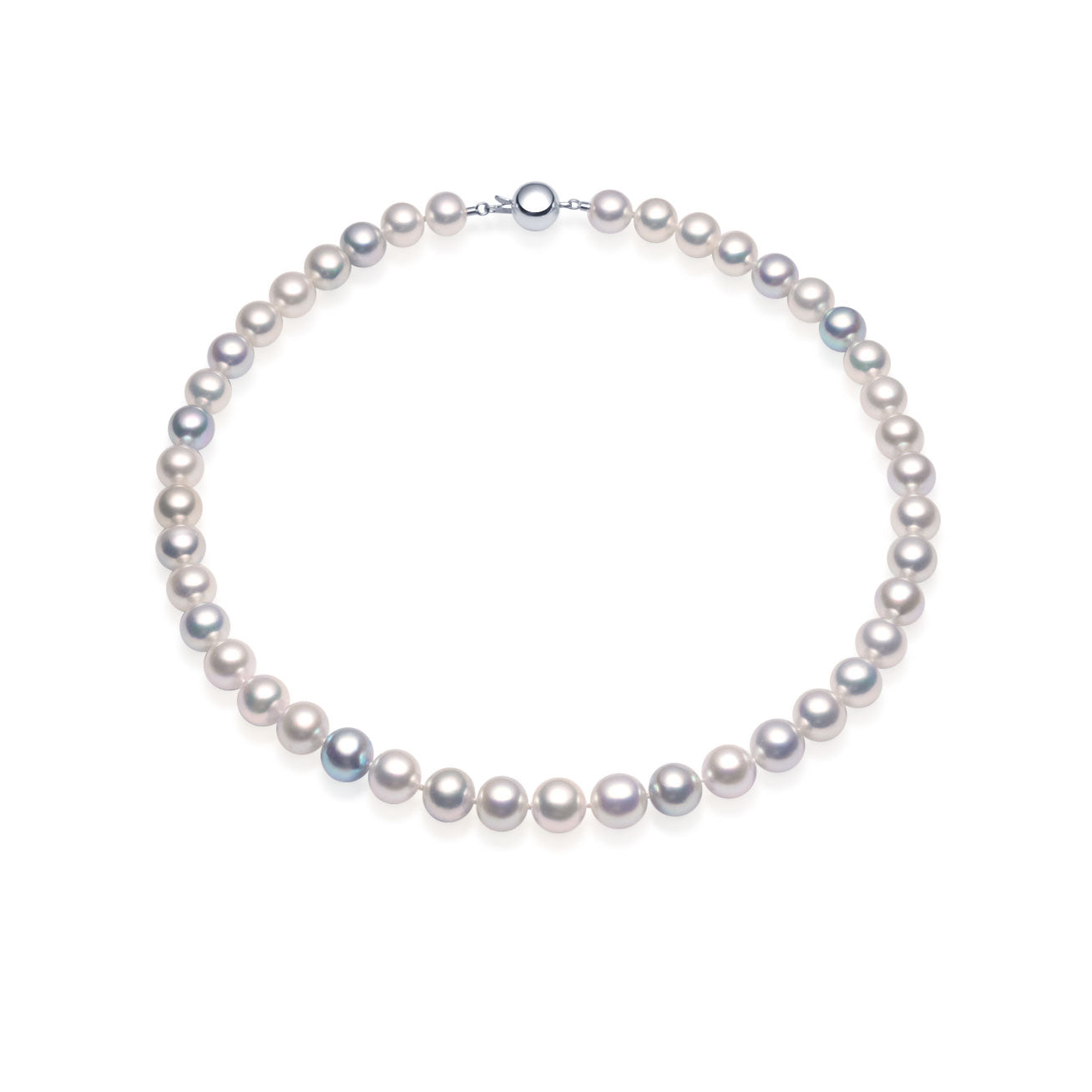 18K Gold Lustrous Aurora Multi-Color Akoya Pearl Necklace KN00275 - Elegant Jewelry for Weddings, Parties & Special Occasions