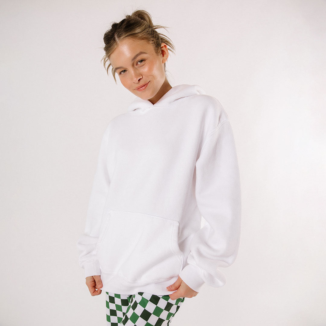 Arrive Hoodie for Men & Women - Soft Cotton Pullover Sweatshirt with Kangaroo Pocket - White - Perfect for Casual Wear, Gym, and Outdoor Activities