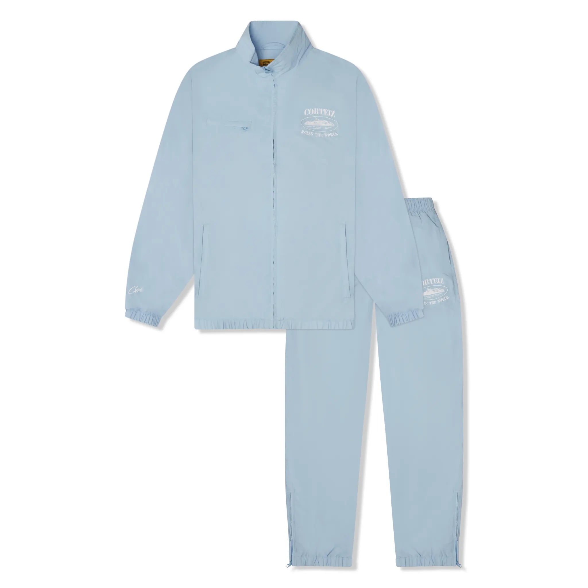 Corteiz Shukushuku Baby Blue Tracksuit for Men & Women - Soft Cotton Jogging Suit with Hoodie & Pants Set - Perfect for Gym, Running, and Casual Wear