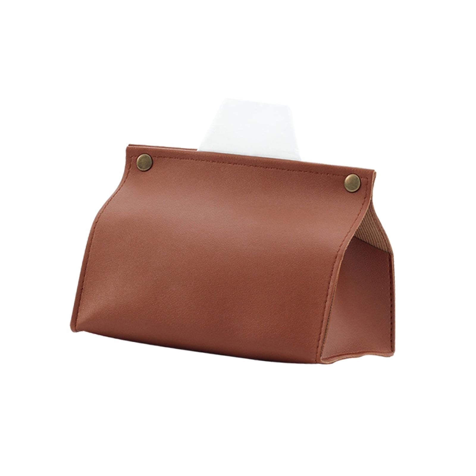 MagiDeal Decorative Tissue Holder - Brown Napkin Paper Storage Organizer for Facial Tissues | Perfect for Dressers, Nightstands, Living Room, Car, Restaurant & Office Use