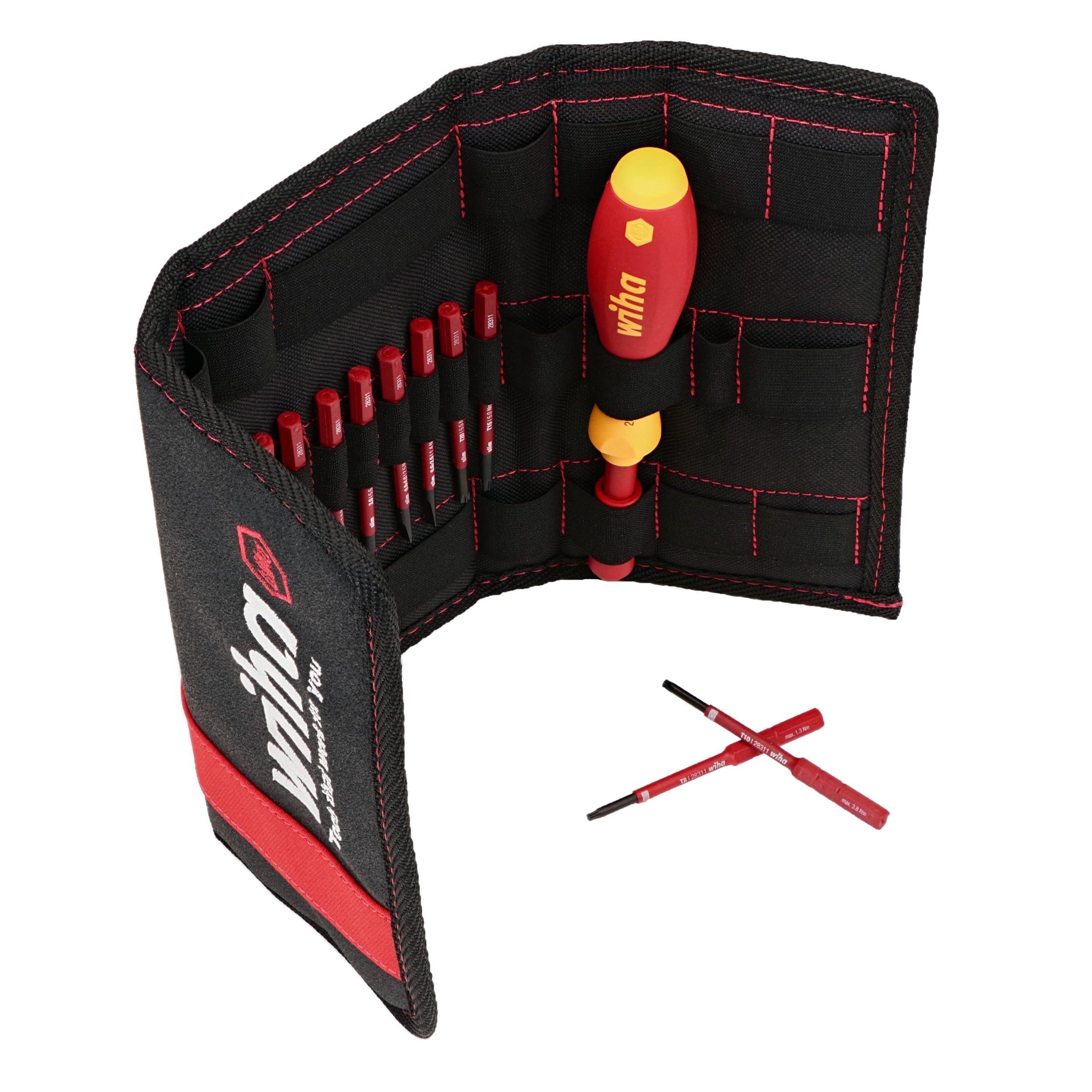 Wiha 28398 19-Piece Insulated SoftFinish SlimLine Screwdriver Set - Professional Electrical Tool Kit for Electricians & DIY Home Repairs | Perfect for Circuit Breakers, Outlets & Appliance Maintenance