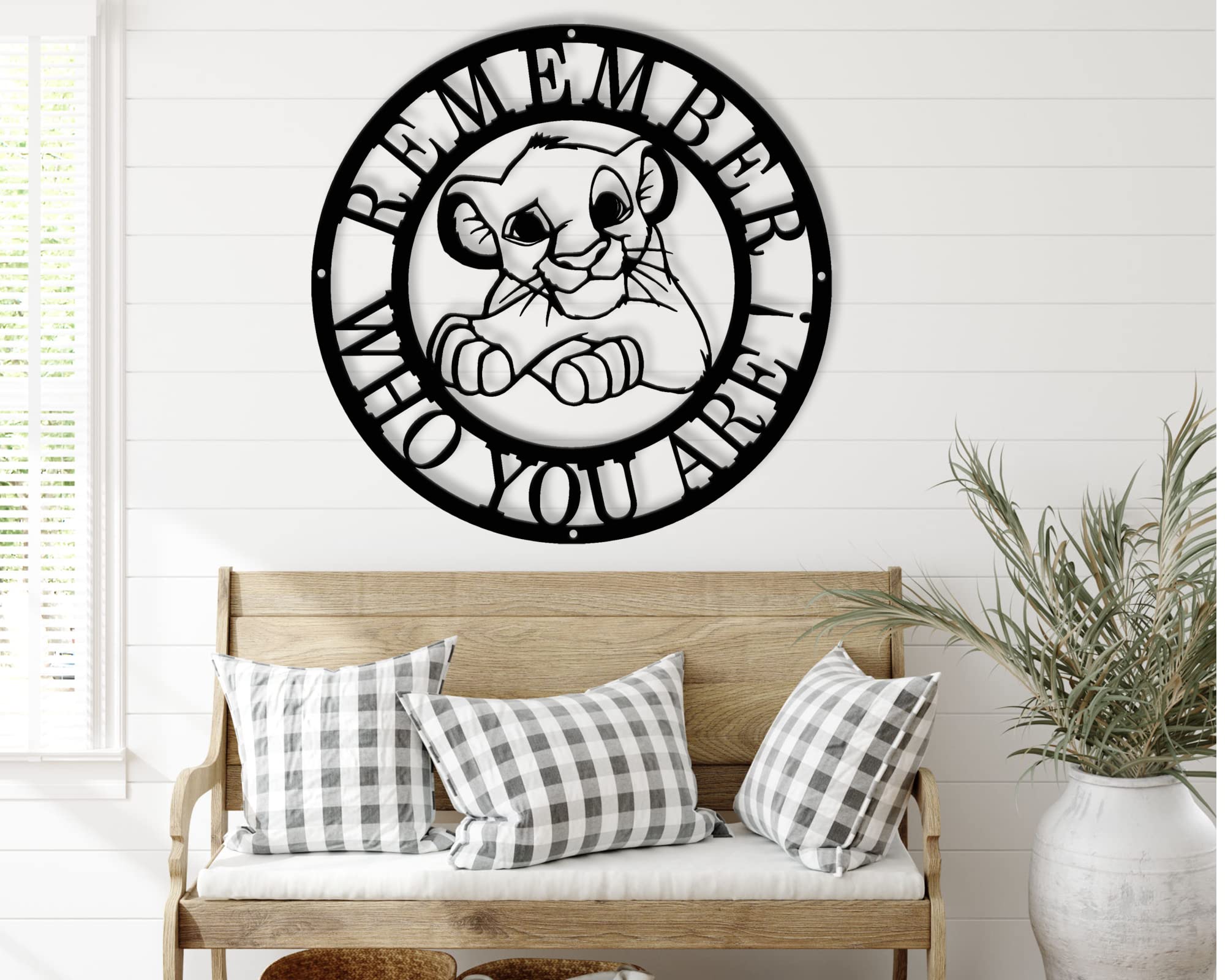 Remember Who You Are Metal Sign - Little Lion King Wall Art for Bedroom & Living Room Decor - Unique Birthday, Wedding & Going Away Gift - Baby Lion King Nursery Sign - Perfect for Kids Room & Animal Lover Gifts (Home Decor Inspiration)