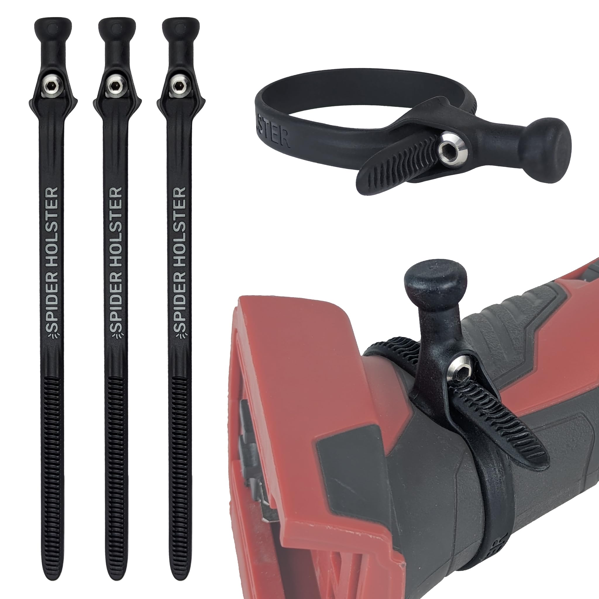 Universal Pro Tool Grips - 3-Pack Ergonomic Handle Add-On for Spider Tool Holsters | Compatible with Pneumatic Nailers, Power Drills, Impact Drivers & More | Perfect for Construction, DIY Projects & Professional Workshops