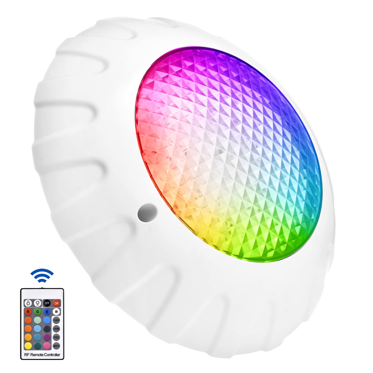 HXGHAR RGB LED Pool Light - 9.25in Color Changing Submersible Light, Waterproof IP68 Underwater LED for Pools & Fountains - 12V/38W with Remote Control - Perfect for Backyard, Swimming Pool, and Landscape Lighting