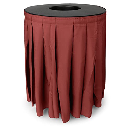 Round Black Top Red Skirt