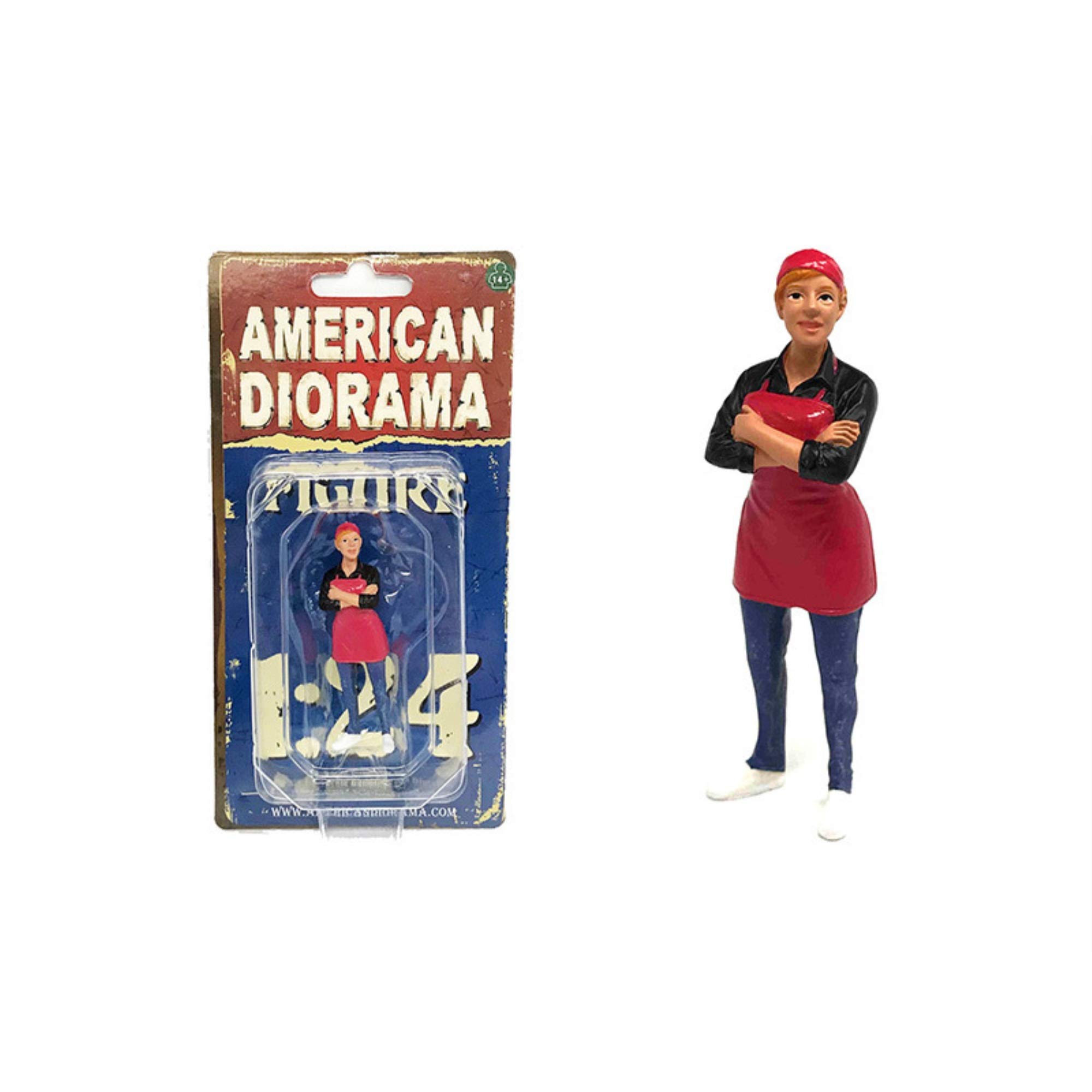 1/24 Scale Food Truck Chef Gloria Figure - Realistic Miniature Model for Diorama & Collectors by American Diorama 38442 - Perfect for Model Scenes, Toy Displays & Collectible Exhibitions