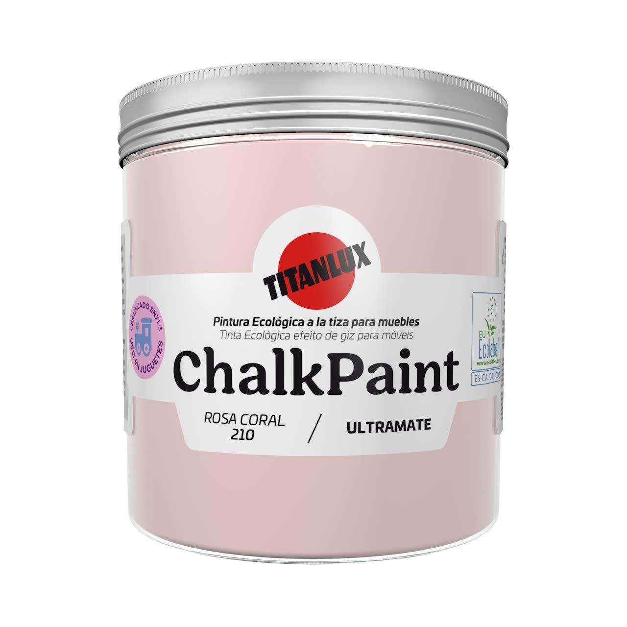 Titan Chalk Paint - Premium Matte Finish Chalk-Based Paint (750ml, Coral Pink) for Furniture, Cabinets & DIY Home Decor Projects
