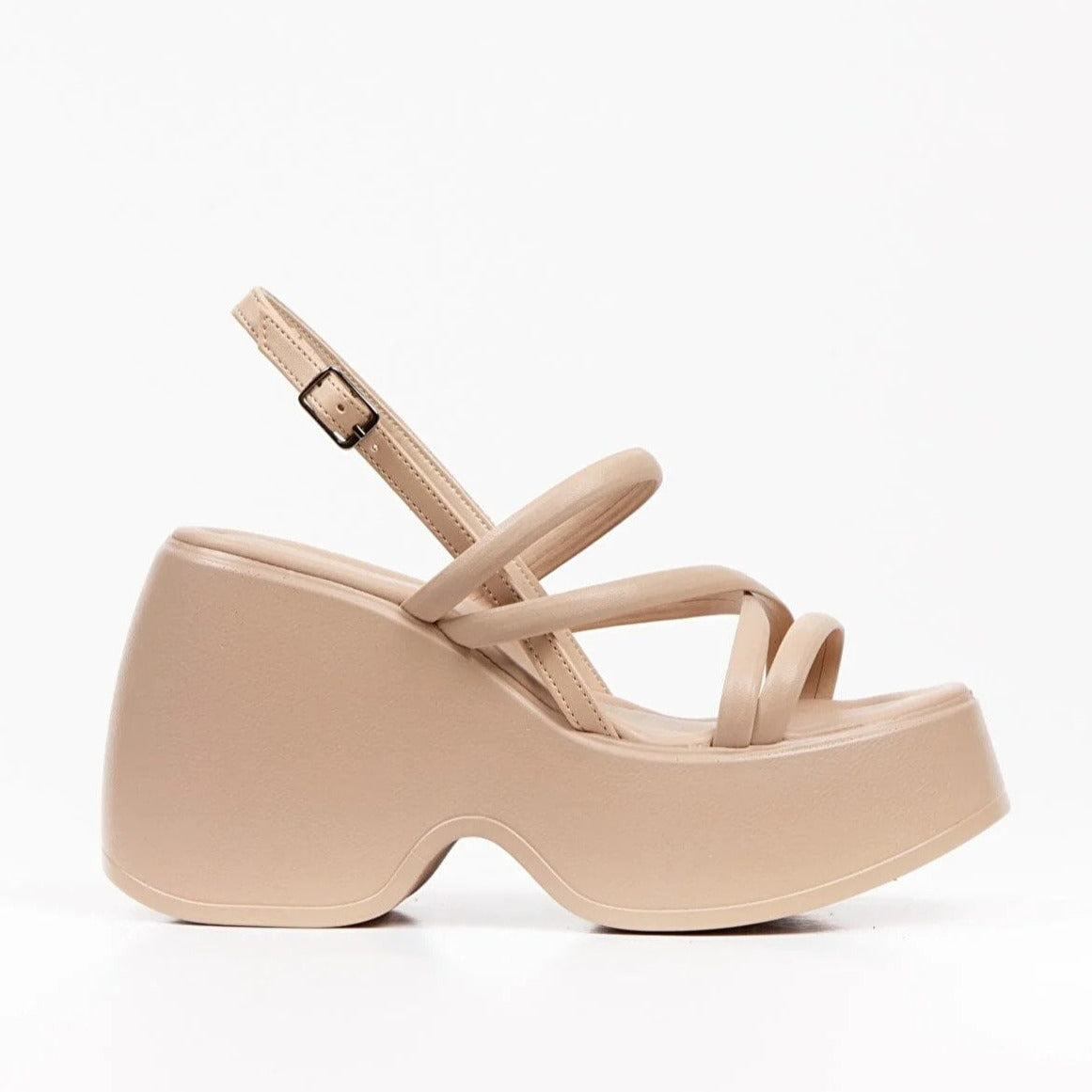 Diana Women's Chunky Wedge Sandals - Comfortable Beige Summer Shoes for Beach, Walking & Casual Outfits