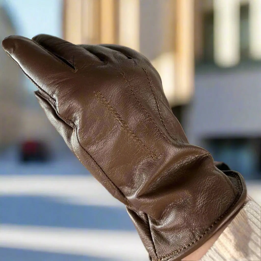 Women's Winter Leather Gloves with Soft Fur Lining - Warm Touchscreen Gloves for Cold Weather, Driving & Outdoor Activities