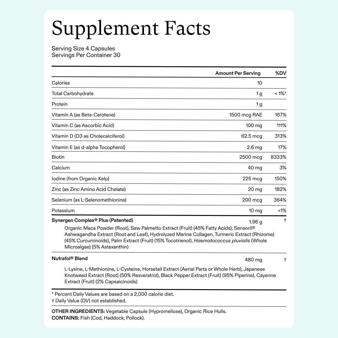 Nutrafol Women's Balance Hair Growth Supplements for Women 45+ | Clinically Proven to Support Thicker Hair & Scalp Coverage | Dermatologist Recommended Hair Vitamin | 1 Month Supply | Perfect for Menopause & Age-Related Hair Thinning