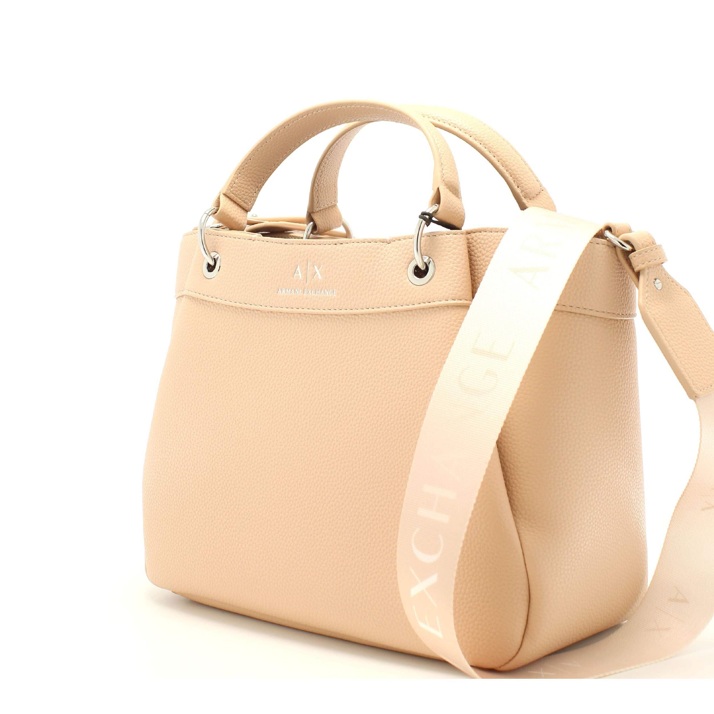 Armani Exchange Wave Large Tote Bag with Adjustable Webb Strap - Stylish Women's Handbag for Work, Travel & Everyday Use