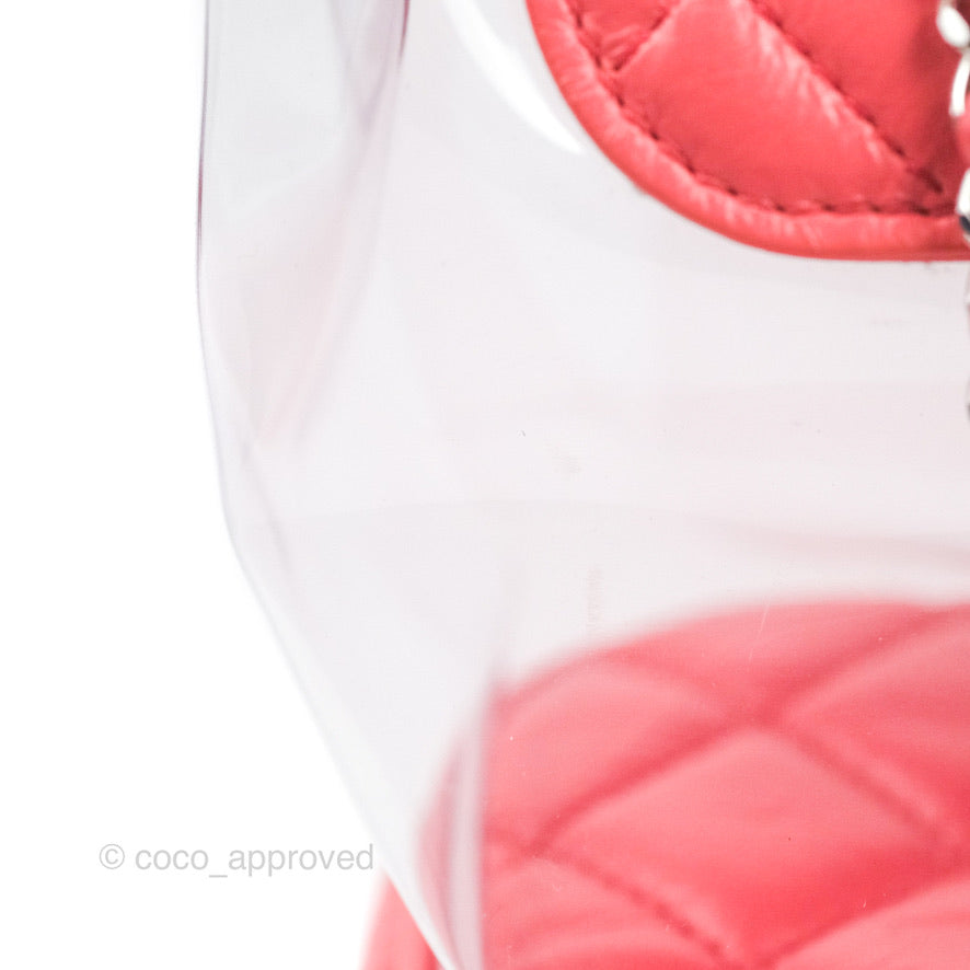 Chanel Aquarium PVC Coral Pink Crumpled Calfskin Silver Hardware Handbag - Luxury Designer Crossbody Bag for Women, Perfect for Evening Parties & Date Nights
