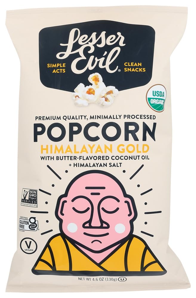Organic Himalayan Gold Popcorn - Gluten Free, Non-GMO, 4.6oz (Pack of 3) | Healthy Snack for Movie Nights, Parties & On-the-Go Munching