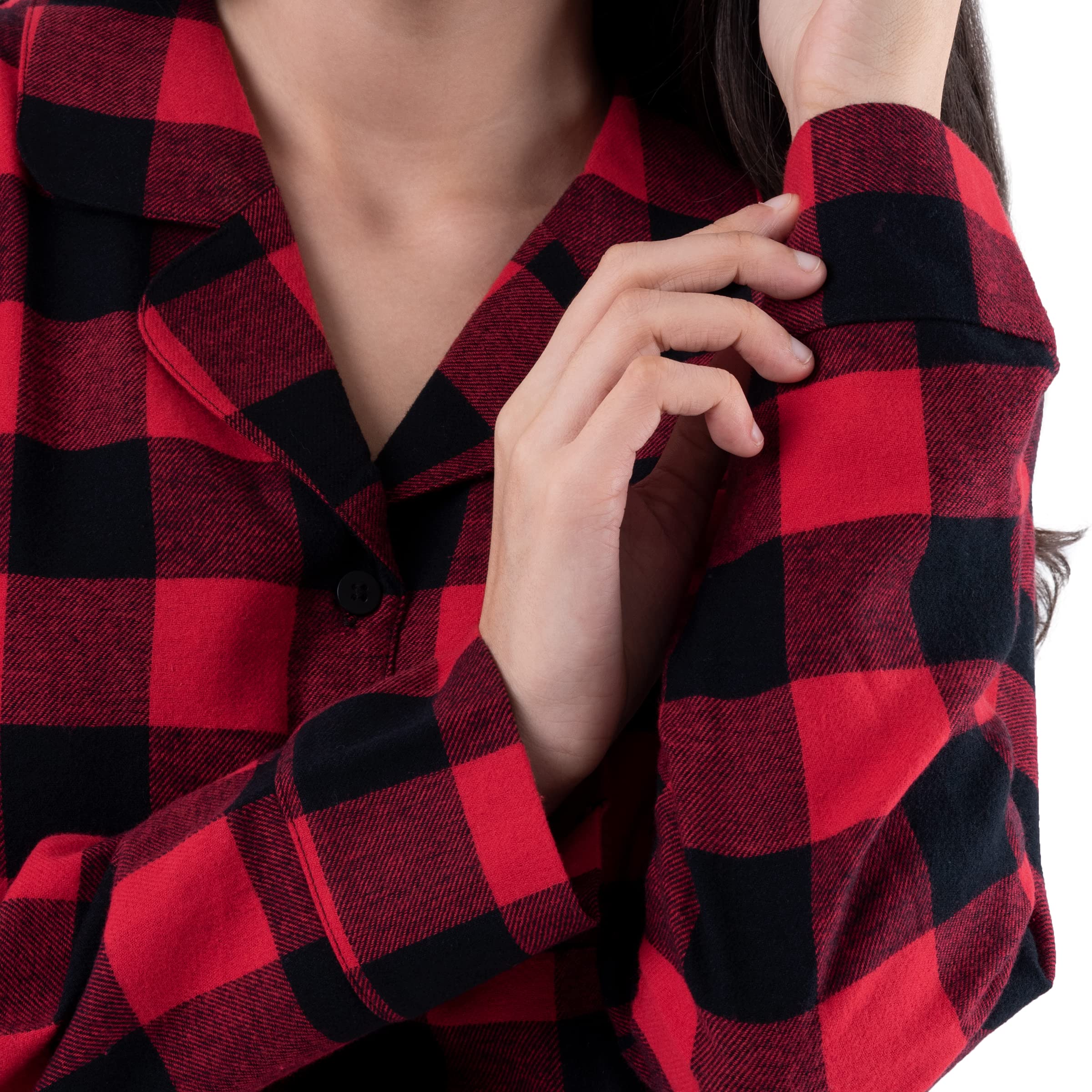 Fruit of the Loom Women's Soft Flannel Sleep Shirt - Cozy Long Sleeve Nightwear for Winter & Lounge Wear at Home