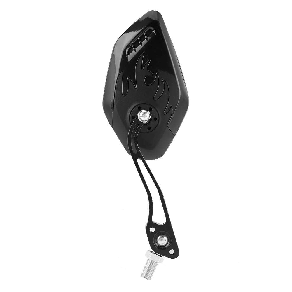 Universal 8mm 1mm Aluminum Alloy Motorcycle Rear View Mirrors - 1 Pair Flame Pattern Side Mirrors for Scooters & Bikes (Carbon Fiber Black) - Enhanced Safety & Style for Urban Commuting & Road Trips