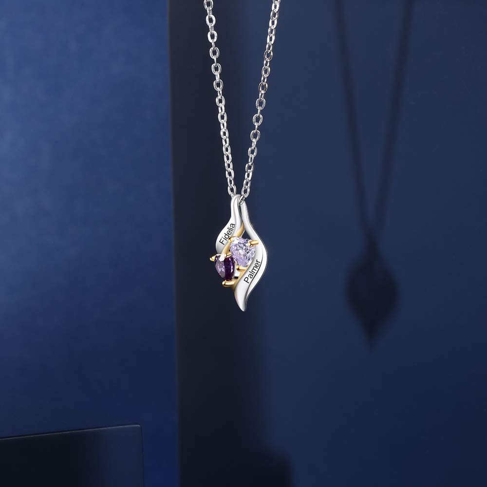 Personalized Birthstone Necklace for Women - Custom Name Necklace for Mom, Grandma - Mother's Day Gift Idea - Perfect for Anniversaries, Birthdays & Special Occasions