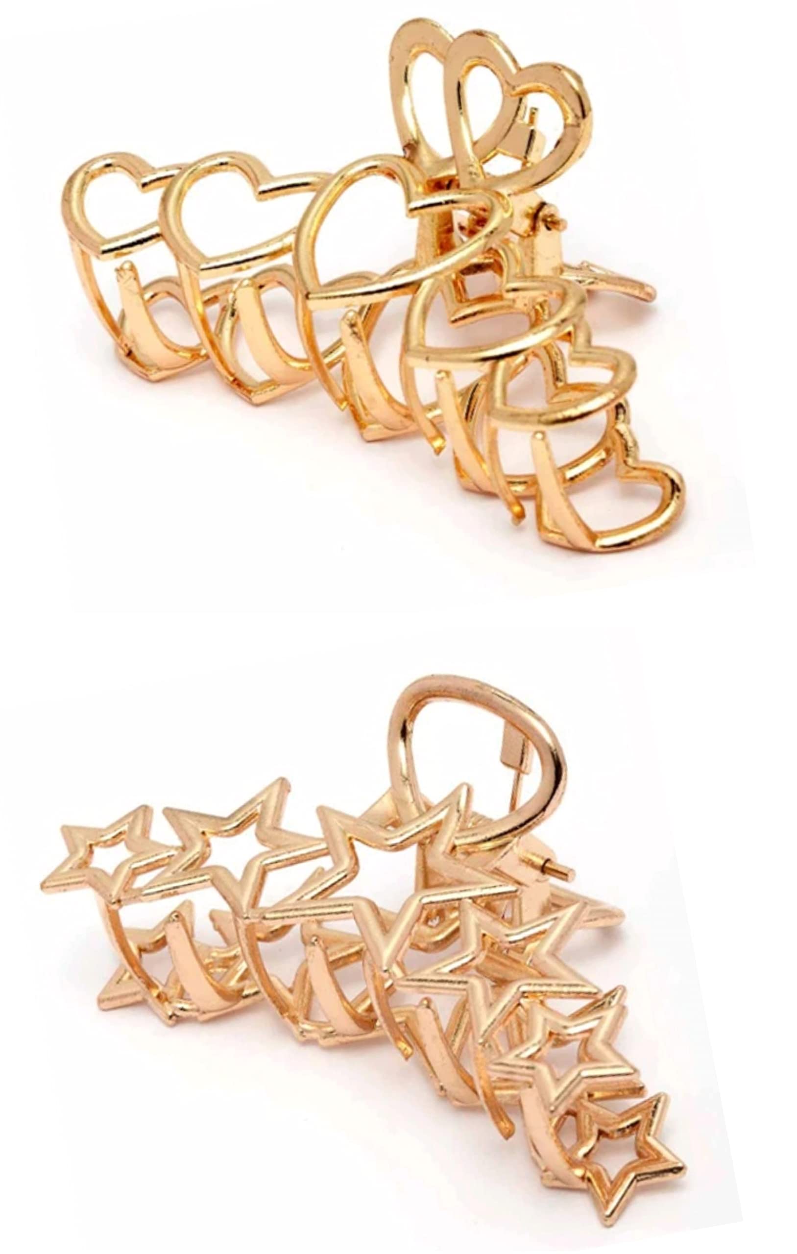 Large Metal Hair Claw Clips for Women - Strong Jaw Clamp Hair Barrettes for Thick Hair, Half Up Bun Hair Accessories (2-Pack) - Perfect for Daily Styling, Work & Special Occasions