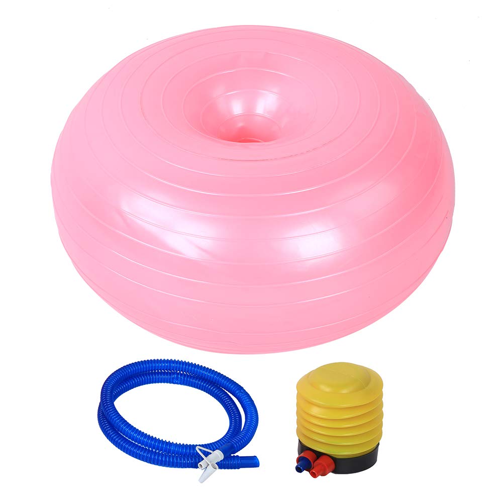 iFCOW Inflatable PVC Yoga Cushion - Donut Shaped Exercise & Meditation Seat for Home, Gym, and Office Use