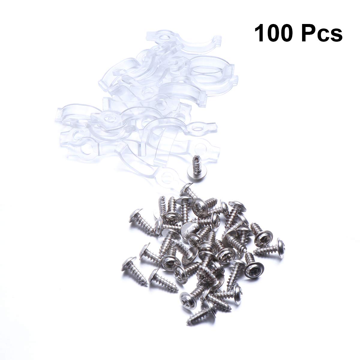 OSALADI 100-Pack LED Strip Light Mounting Clips - Bar Light Attachment Brackets for Outdoor/Indoor Rope Lights, Light Bars & LED Strips | Secure Fixing with Screws | Perfect for Home Decoration, Landscape Lighting & DIY Projects