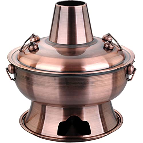 Stainless Steel Stockpot 2.8L - Traditional Beijing Charcoal Hot Pot Cookware for Chinese Cuisine | Perfect for Family Gatherings, Picnics & Outdoor Cooking