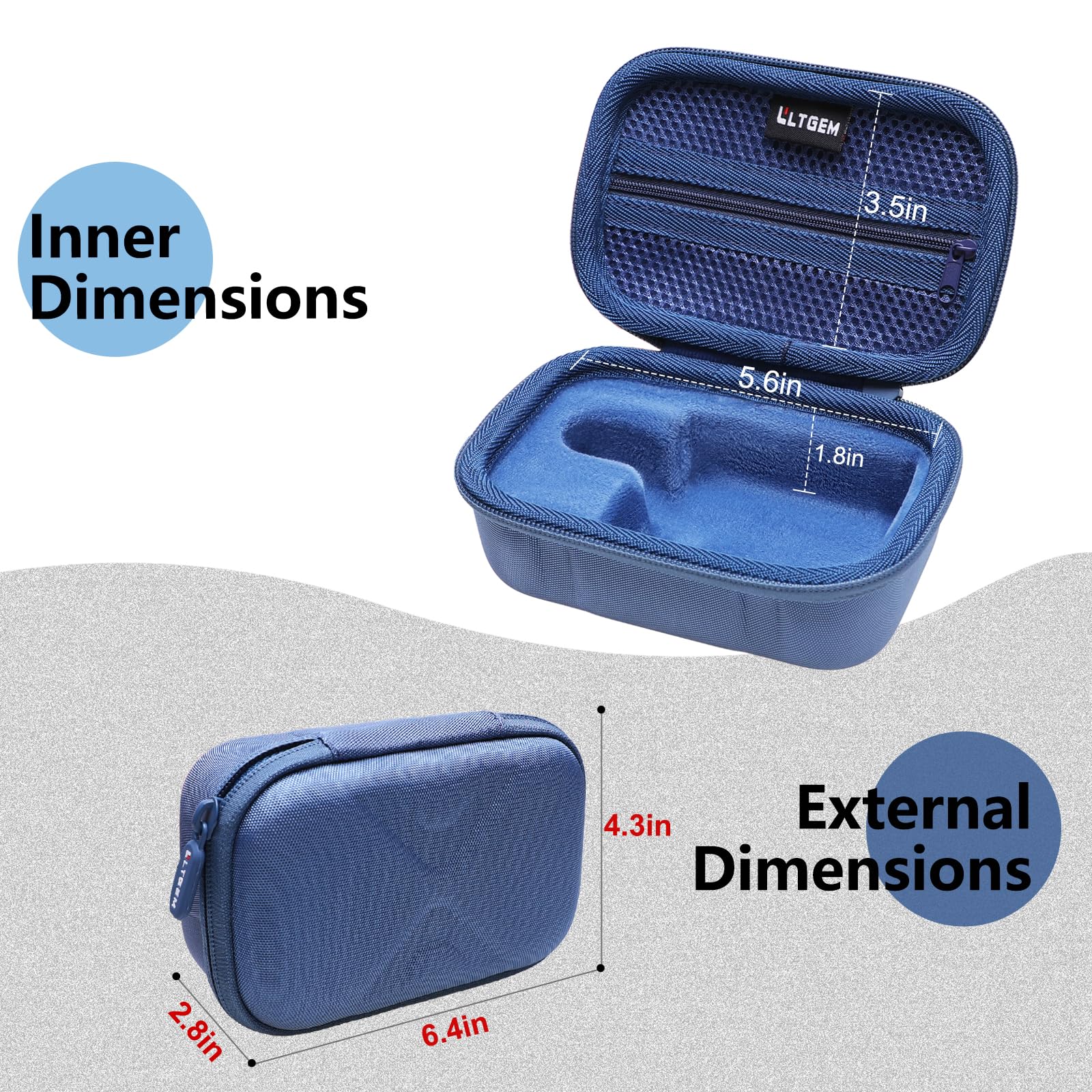 LTGEM Protective Case for JBL Go 3 Portable Speaker - Shockproof & Water-Resistant Cover - Perfect for Travel, Beach, Pool & Outdoor Adventures (Blue)