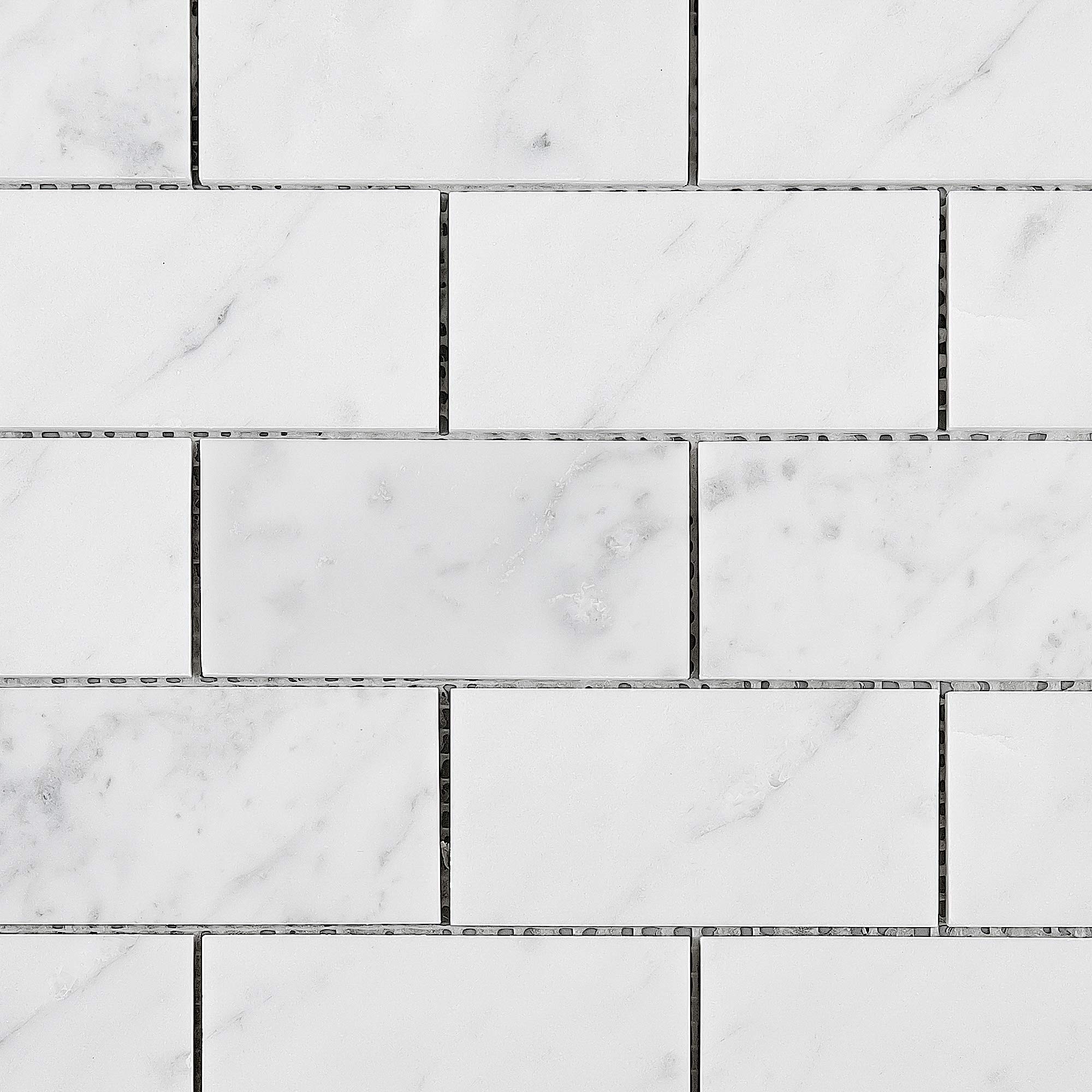Premium 2x4 White Carrara Marble Mosaic Tile Backsplash - 10 Sheets Pack - Natural Stone Wall & Kitchen Backsplash - Perfect for Bathroom, Shower, and Fireplace Accent Walls