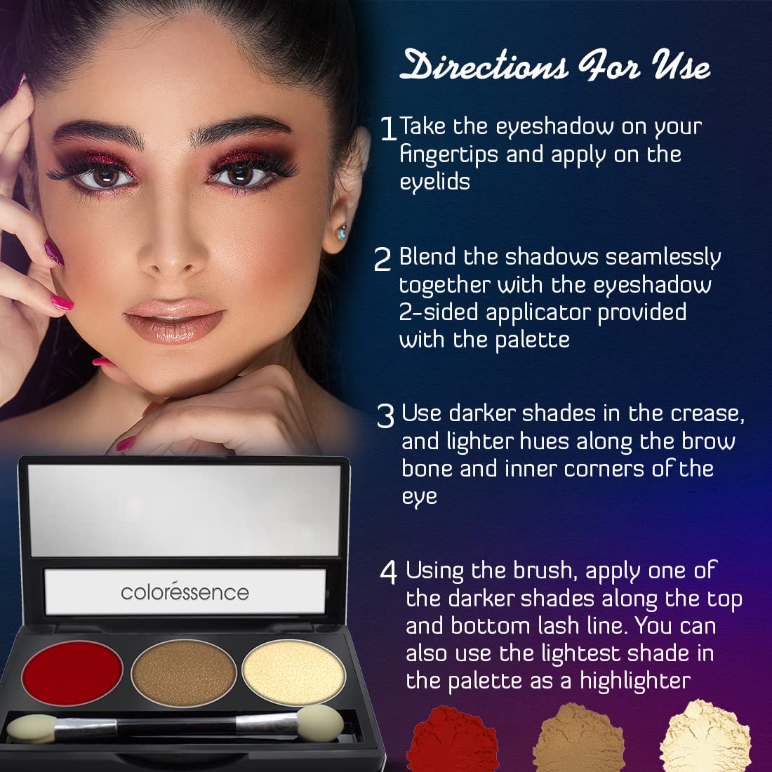 COLORESSENCE Satin Pearl Pigment Eyeshadow Palette - Amethyst Shade, Smooth Formula Makeup for Day & Night Looks | Perfect for Professional Makeup Artists & Everyday Glam