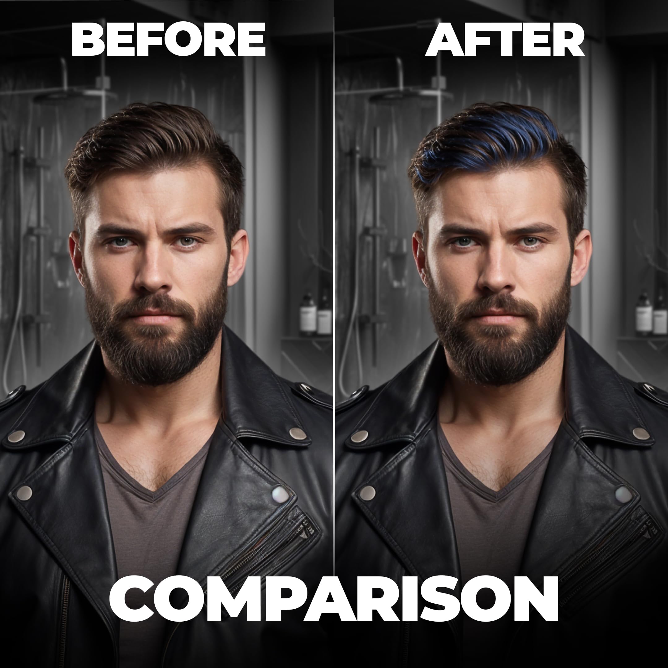 Beardo Dye Hard Temporary Hair Color - Metallic Blue, 25g | 1-Day Washable Hair Dye for Men | No Bleach, No Ammonia, Safe DIY Hair Makeup | Perfect for Halloween, Cosplay & Parties