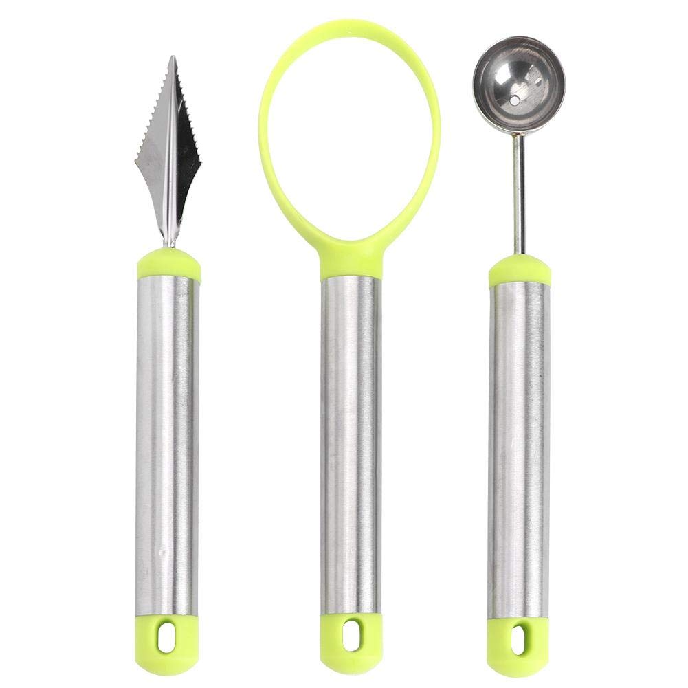 3-Piece Multi-Function Fruit Carving Set - Watermelon Scoop, Melon Baller & Fruit Corer Tool for Easy Pulp Removal | Perfect for Fruit Salads, Smoothie Bowls & Party Platters