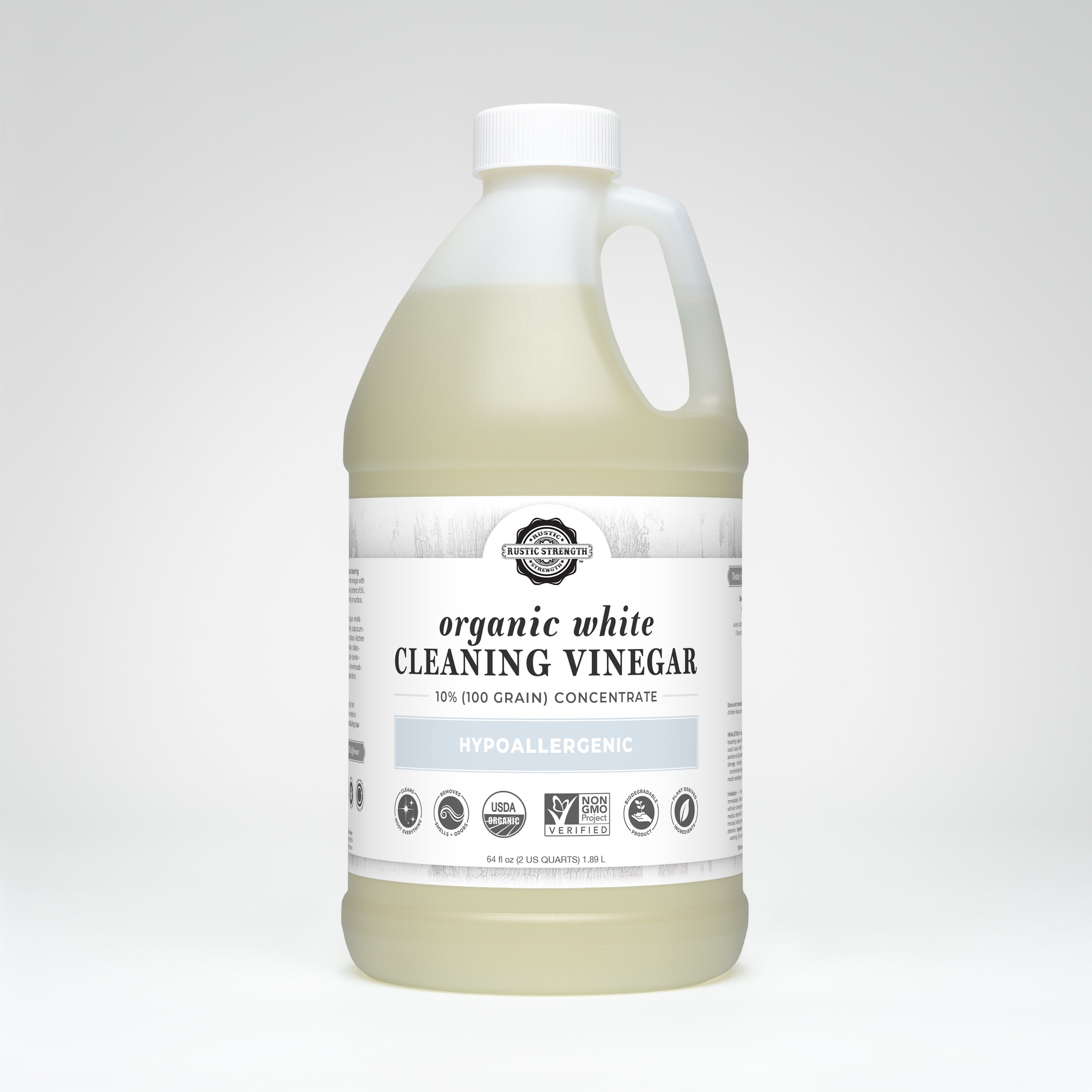 Organic White Cleaning Vinegar Concentrate (100 Grain) - Multi-Purpose, Toxin-Free for Kitchen, Bathroom & Household Cleaning - Natural Disinfectant & Degreaser