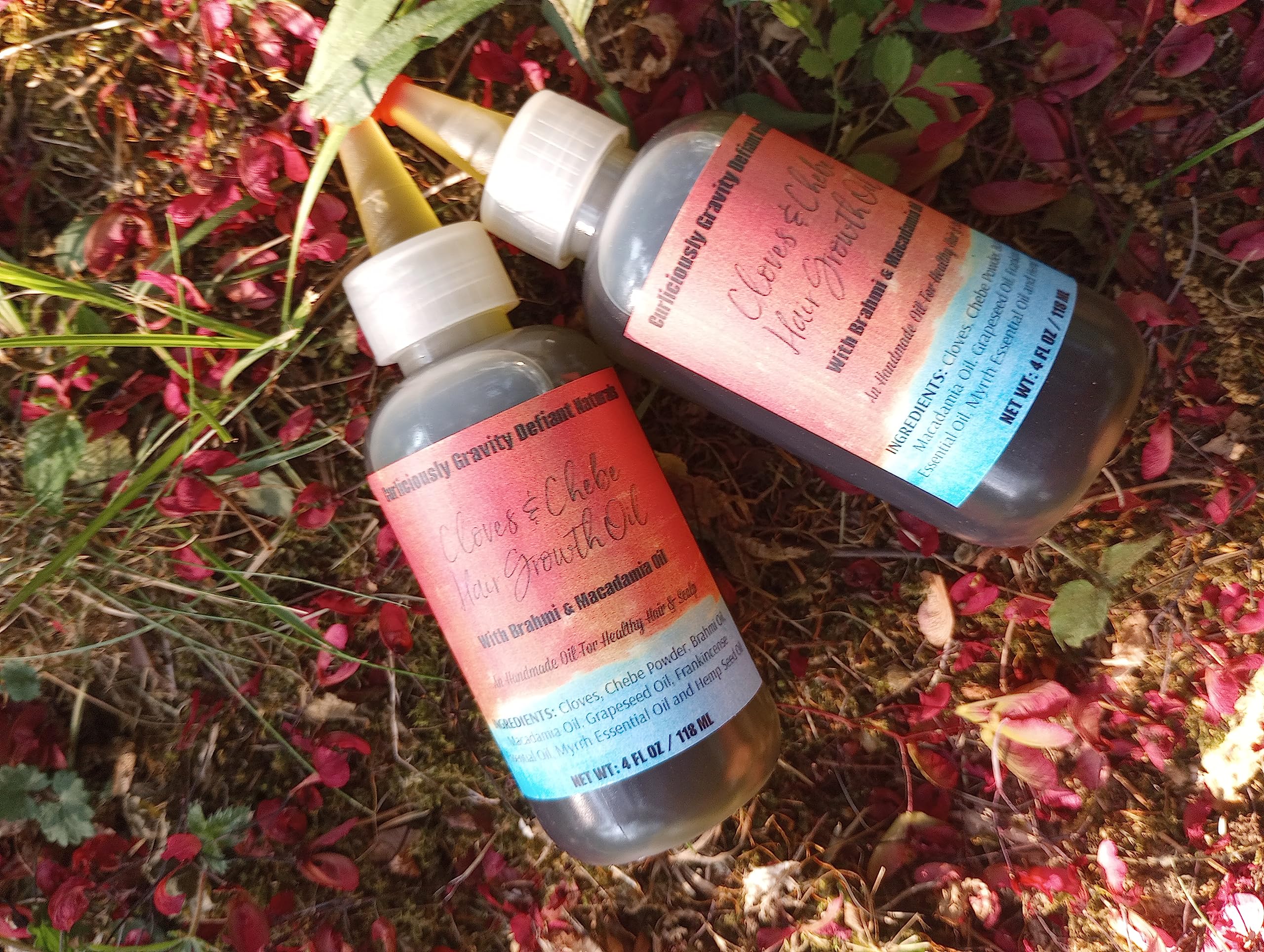 Organic Cloves & Chebe Fast Hair Growth Oil - 100% Pure Chebe Powder from Chad - African Chebe Hair Treatment for Dry, Damaged & Breakage Prone Hair - Safe for Men, Women & Kids - Promotes Healthy Hair Growth - Perfect for Daily Nourishment & Scalp Care