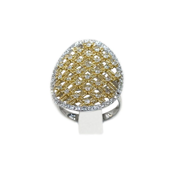 14K Two-Tone Diamond Ring for Women - Elegant Gold & Silver Wedding Band, Engagement Ring - Perfect for Anniversaries, Proposals & Special Occasions