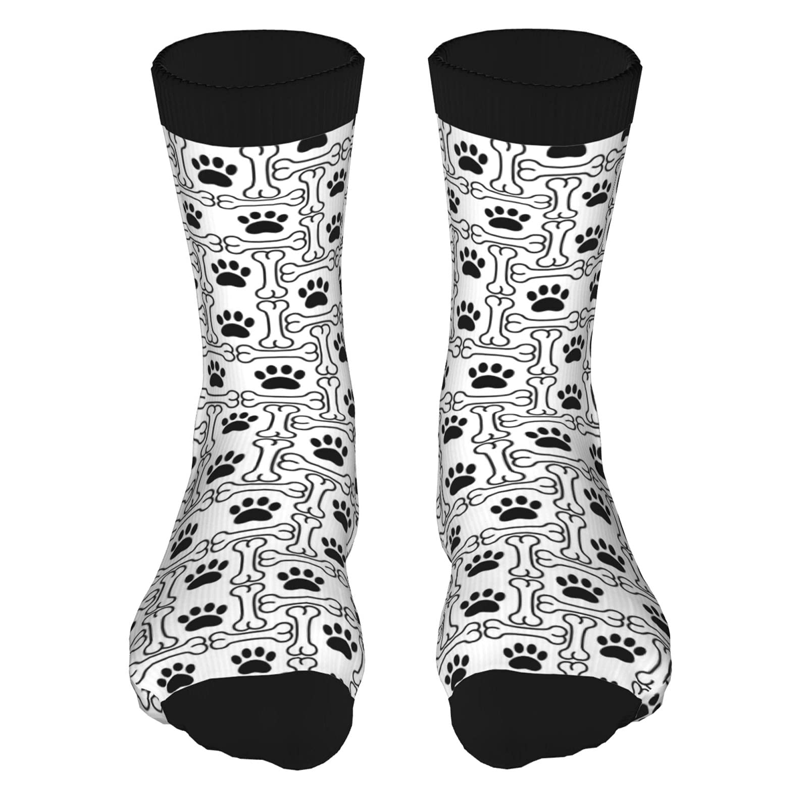 Funny Cat Paw & Dog Bone Compression Socks for Women & Men - Novelty Crew Socks Gift for Nurses, Travel & Sports Enthusiasts