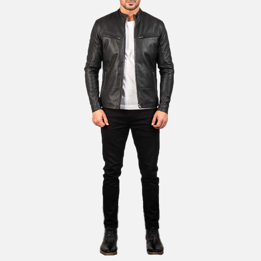 Premium Men's Sheepskin Leather Motorcycle Jacket - The Jacket Maker Ionic Biker Jacket for Riding & Casual Wear | Durable & Stylish Outerwear for Motorcyclists & Urban Fashion