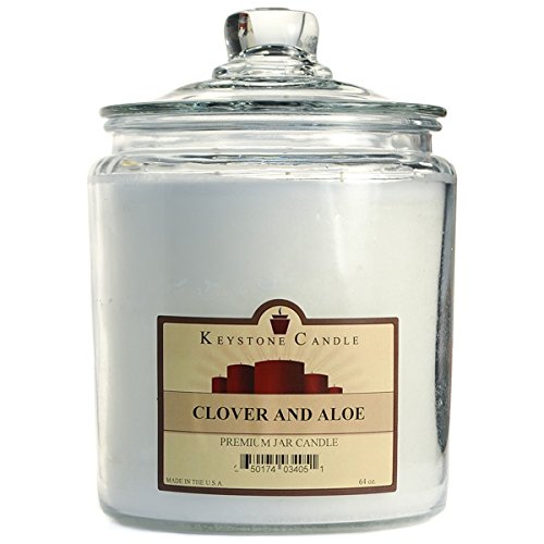 KYS Pack of 2 Large 64 oz Clover & Aloe Scented Jar Candles - 5.5 x 7.75 Inches - Perfect for Wedding Decor, Home Aromatherapy, Spa Relaxation & Event Centerpieces - Handmade in USA - Long Lasting Fragrance for Stress Relief & Romantic Ambiance