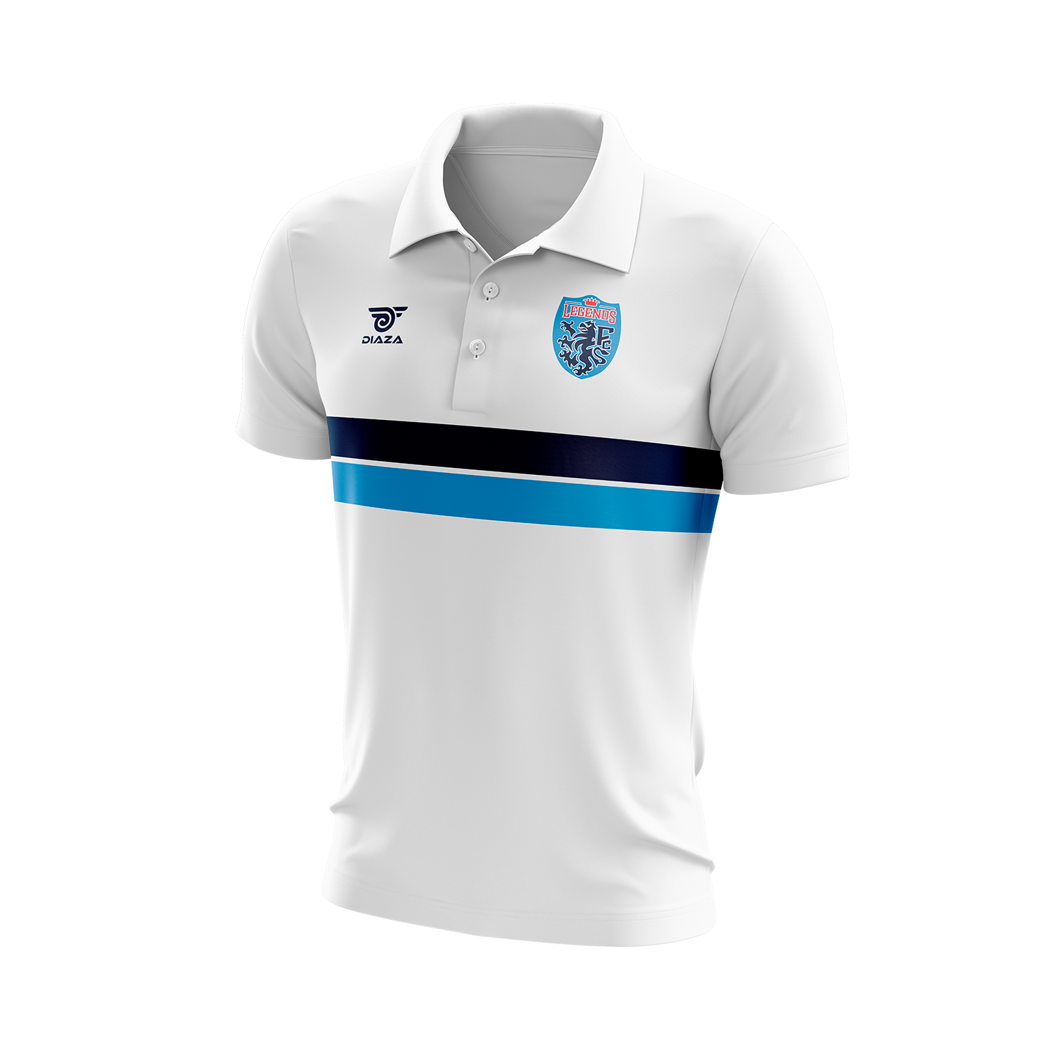 Legends FC Classic Polo Shirt - White - Men's Premium Cotton Polo for Casual Wear, Sports & Golf