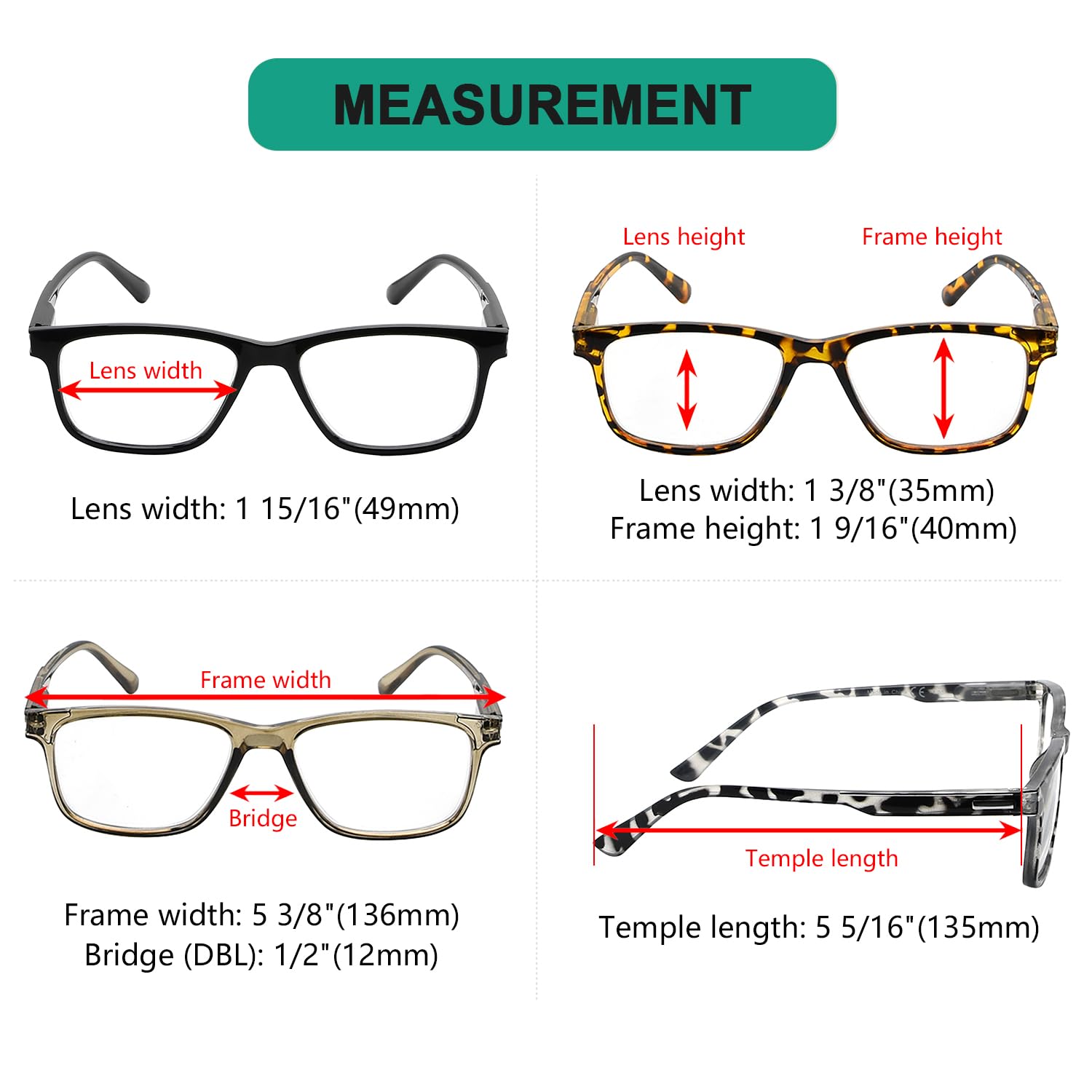 Eyekepper 12 Pack Fashion Reading Glasses for Men and Women +0.50 Strength - Lightweight Comfortable Readers for Office, Computer Work & Daily Reading