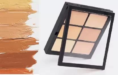 6-Shade Contour Concealer Palette - Creamy, Blendable Makeup for Highlighting & Contouring - Perfect for Professional Makeup Artists & Everyday Beauty Routine