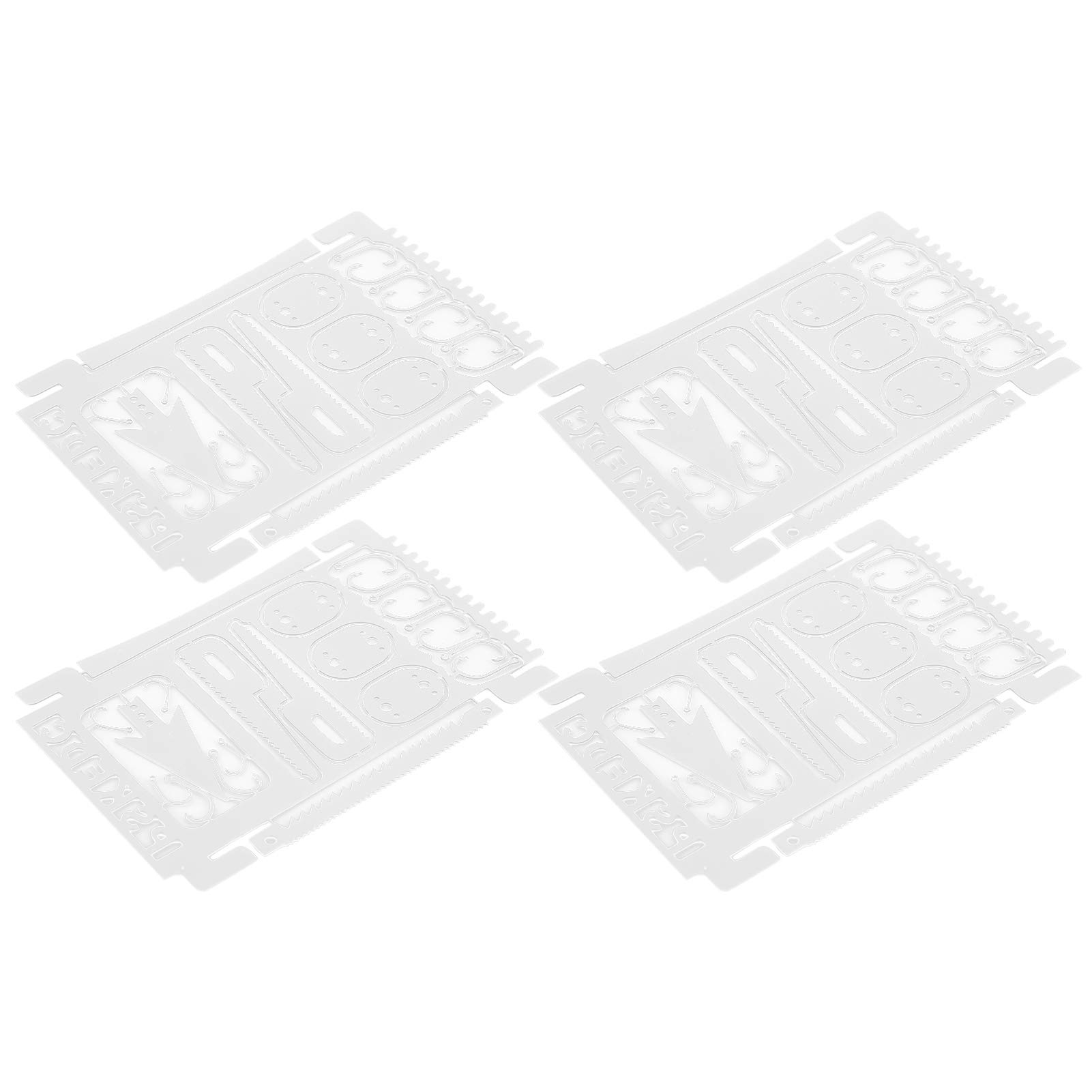 Fishhook Card - Lightweight Outdoor Multi-Tool Card (4-Piece Set) | Durable Stainless Steel Survival Tool for Fishing, Camping & Hiking | Compact EDC Gear for Emergency & Outdoor Adventures (Silver)