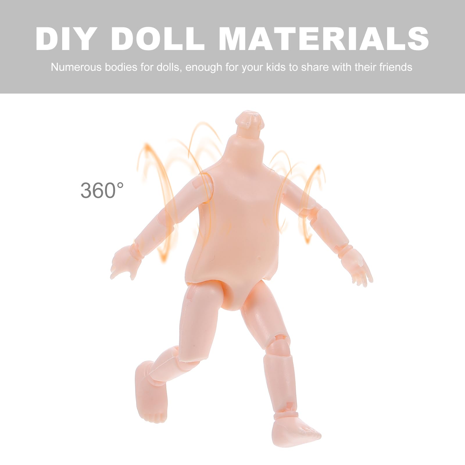 Healifty 6pcs Nude Ball Joint Doll Body with Movable Limbs - DIY BJD Doll Making Kit for Artists & Collectors - Perfect for Custom Doll Design, Photography & Cosplay