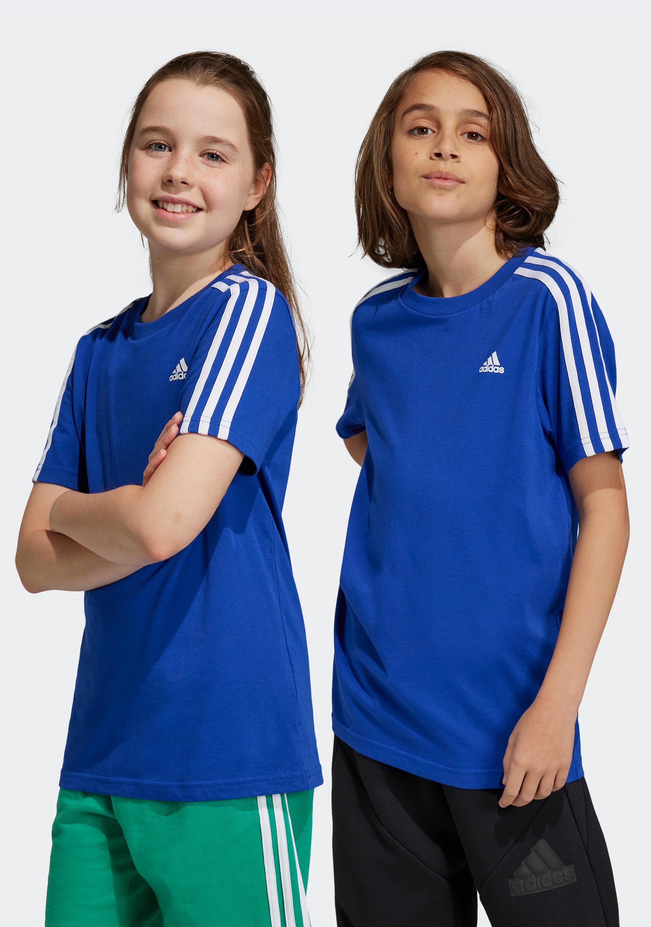 Adidas Kids' Essentials 3-Stripes Cotton T-Shirt - Comfortable Casual Tee for Boys & Girls - Perfect for School, Playdates & Everyday Wear