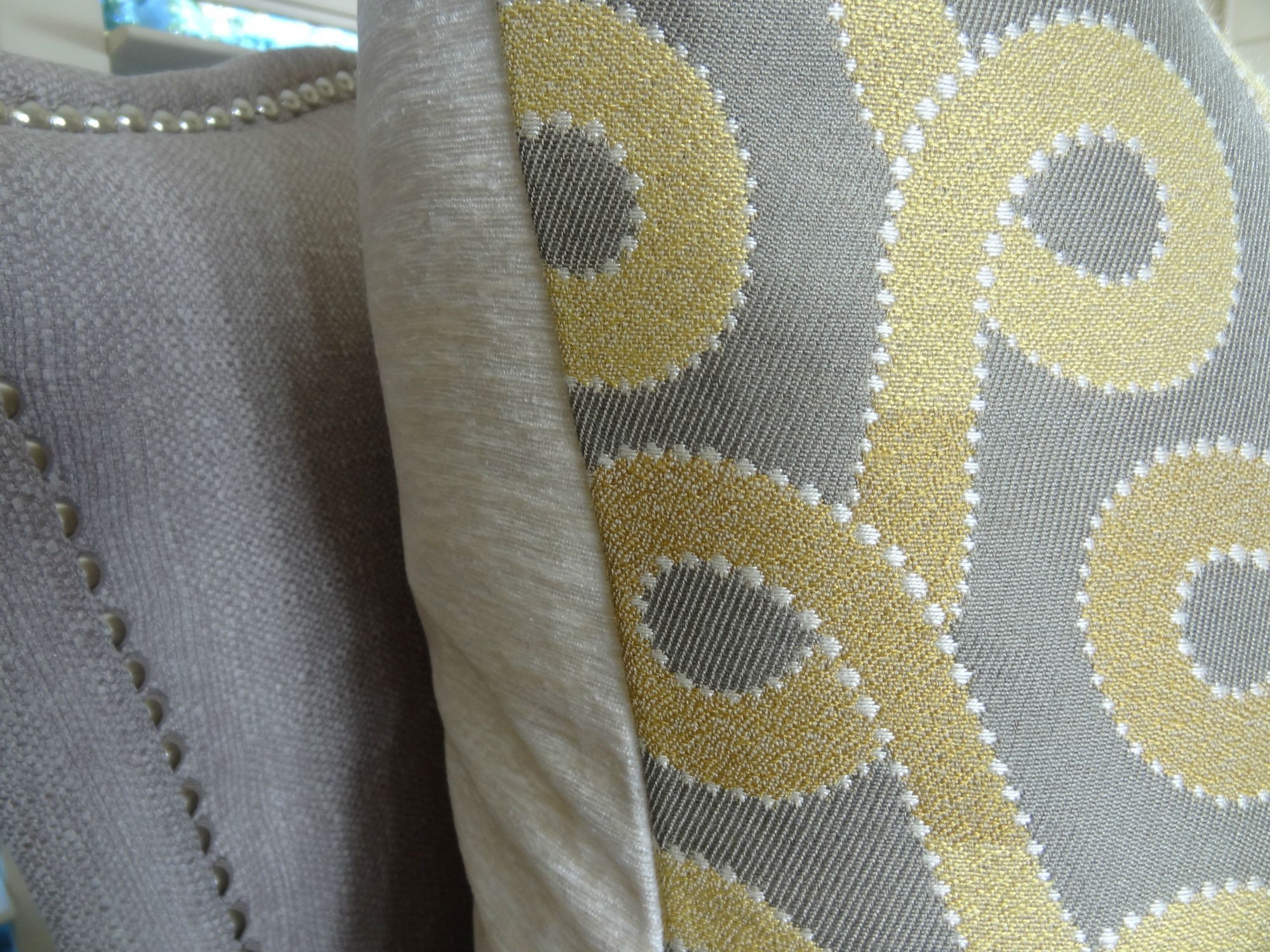 Luxury Decorative Throw Pillow - Designer Gold & Gray Swirl Couch Pillow - Modern Geometric Maze Pillow - Handmade in USA | Elegant Home Decor for Living Room, Bedroom & Sofa