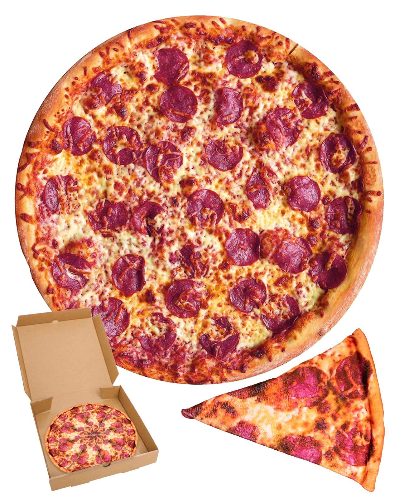 RAINBEAN 71-inch Double Sided Pizza Blanket - Soft Novelty Food Wrap Blanket for Kids, Teens, Men & Boys | Cool Gift for Birthday, White Elephant & Sleepovers | Perfect for Movie Nights, Dorm Room Decor & Cozy Comfort